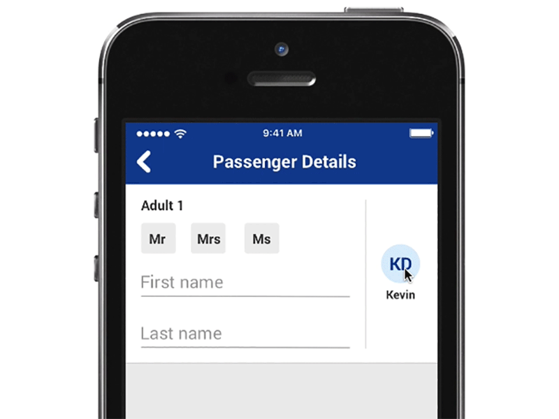 Add passengers - Quick add airline android app aviation framer framerjs ios mobile ryanair travel