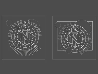 NMU Promo Shirts - Variations circles line work nmu northern michigan university