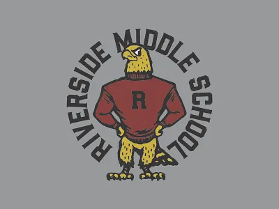 Vintage Riverside Logo college design golden hawks hand drawn hawks illustration logo school vintage