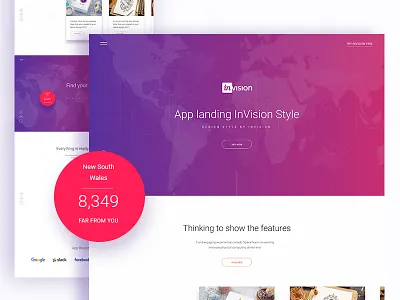 App Landing Page Designing Idea (InVision Style) app landing page creative dribbble best shot illustration invision landing page template