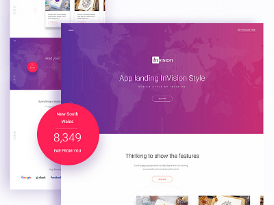 App Landing Page Designing Idea (InVision Style) app landing page creative dribbble best shot illustration invision landing page template