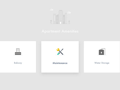 Amenities Icons- 99acres.com amenities apartment balcony geometry green icon maintenance minimal service storage water yellow