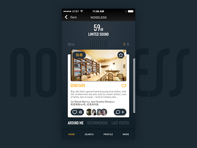 Noiseless app card design grey home noise shanghai ui ux wechat