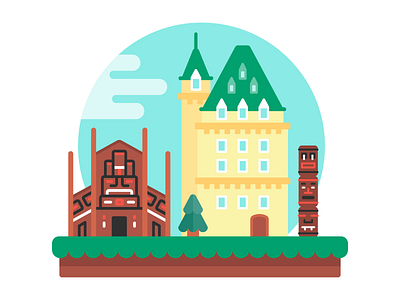 Epcot Canada building canada disney disney world epcot eskimo graphic house icon illustration totem pole travel