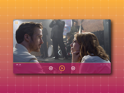 Daily Ui 57 - Video player app dailyui design la la land movie player ui ux vector video web