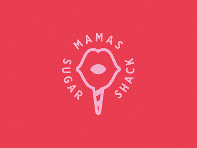 Sugar Lips Cone blue branding identity logo pastel red retro sugar sweets white