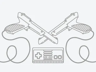 Retro duck hunt line art nes video games