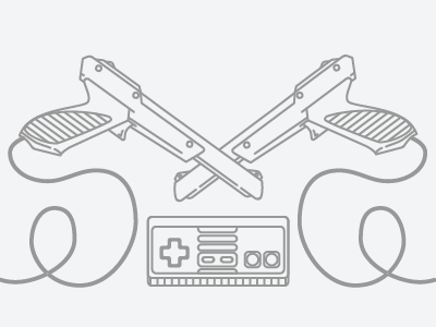Retro duck hunt line art nes video games