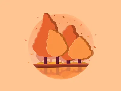 Autumn autumn fall illustration lake landscape leaf sky tree vector