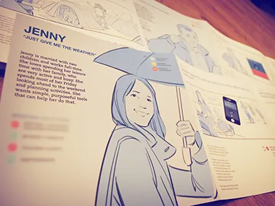 BBC Weather - A Day In The Life illustration personas scenarios user centered design user journey ux ux design ux scenarios