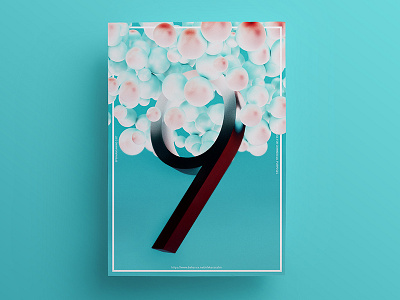 009 3d cinema4d color mockup number poster render typography