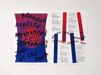 DMCA Blended Reality Workshop Posters 3d blue design graphic design poster red