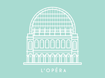 Opera illustration landmark line lyon opera