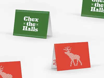 TBT: Chex the Halls Greeting Cards chex mix christmas general mills greeting card holiday holiday card logo mcann moose pixels sweater