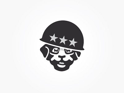 Bombing Range Kennels dog illustration logo military stars