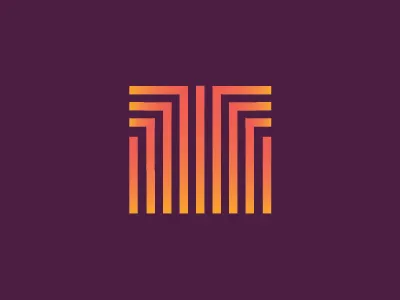 Unused T Mark color gradient logo monogram orange radiant t yellow