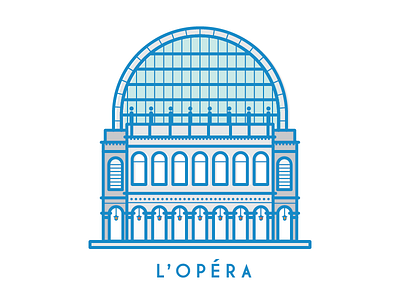 Opera illustration landmark line lyon opera