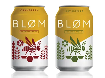 BLOM Mead Can Designs alcohol bee bloom can flower mead