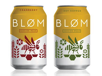 BLOM Mead Can Designs alcohol bee bloom can flower mead