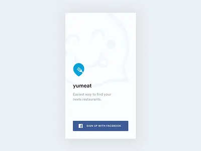 yumeat — register app application design feed food minimal photo typography ui