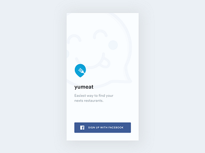 yumeat — register app application design feed food minimal photo typography ui