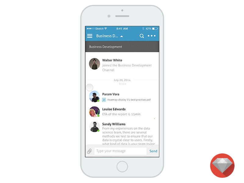 Enterprise Knowledge Base Navigation Animation animation app chat design gif mobile navigation principal wiki
