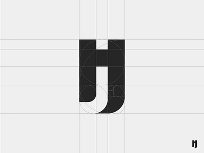 jh logo design. (grid) branding design jh logo negative