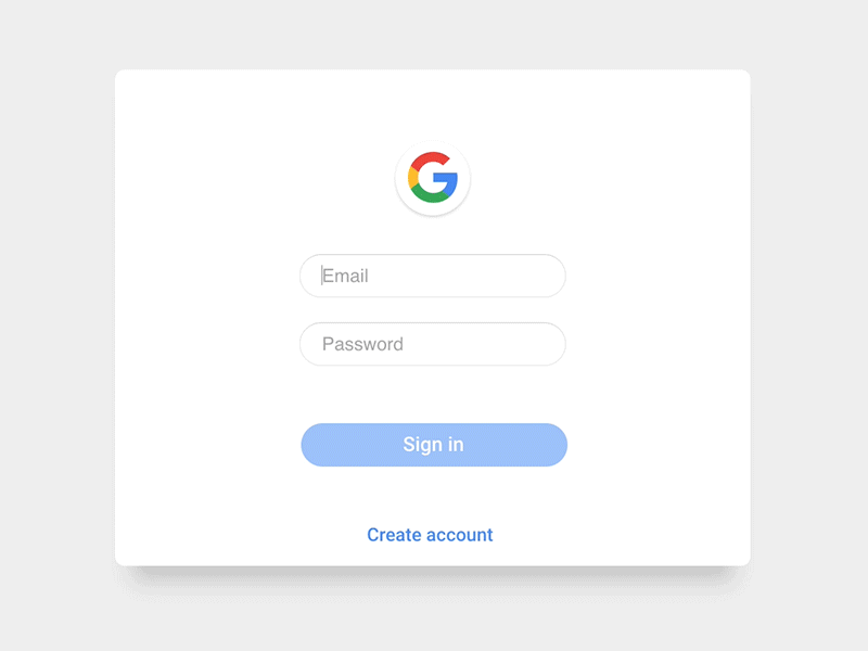 A "Login" Experiment Design animation google hype login material design prototype sign in web