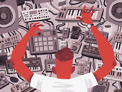 Bleep! Bloop! Bleep! Bloop! drawing edm illustration music