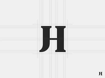 JH #2 bold branding design jh lettering logo serif type