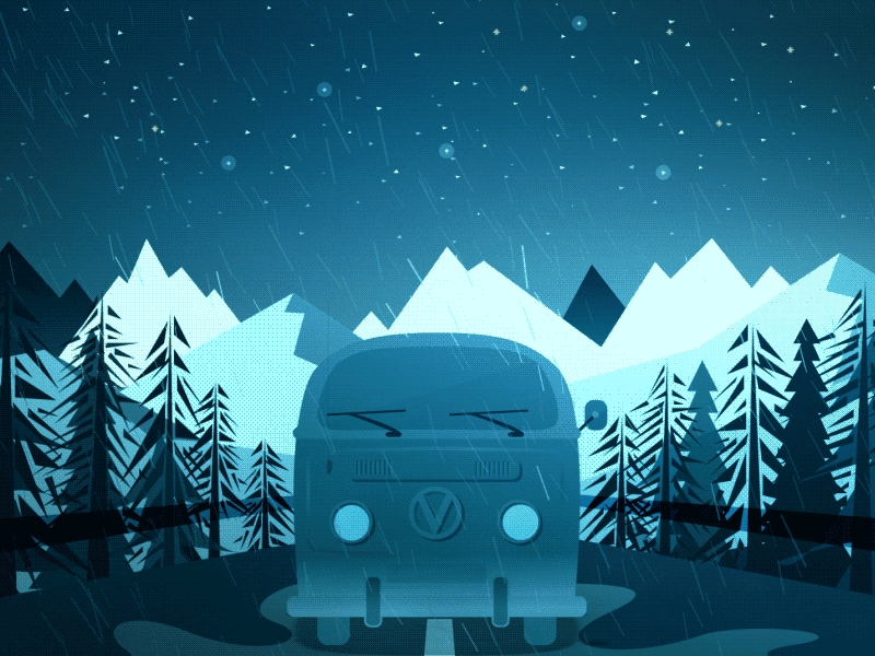 Blue Van animation blue design flat van