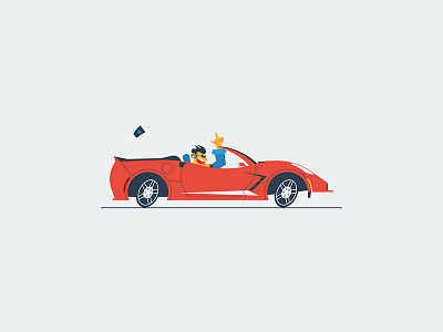 Douche bluetooth car character corvette douche fast illustration road rage vector vehicle