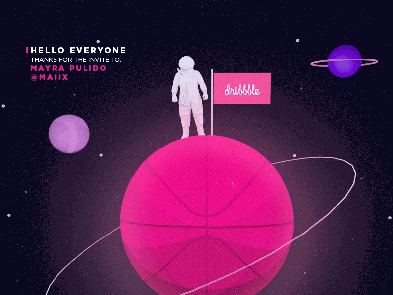 Hello Dribbble! 3d arrive astronaut cinema4d debut galaxy planet render space