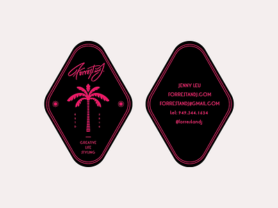 Forrest and J. | Business Cards business cards creative hot la lettering neon palms pink styling sun