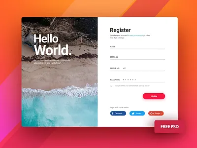 Free Login Screen UI For Mobile And Desktop desktop download free login screen mobile psd template uikit