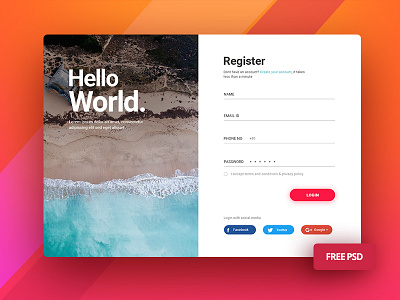 Free Login Screen UI For Mobile And Desktop desktop download free login screen mobile psd template uikit