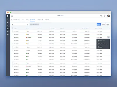 Back Office List back list office saas table