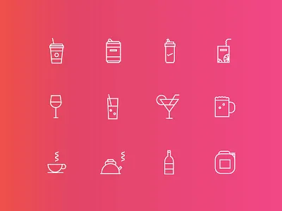 Thin Drink Icon set design flat flatdesign icon icondesign icons illustration simple ui