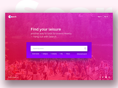 Event search engine concept design online ui web
