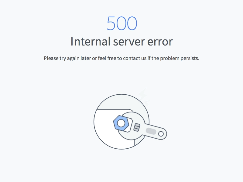 500 Error page 500 bolt css error gif html illustration server thunder wrench