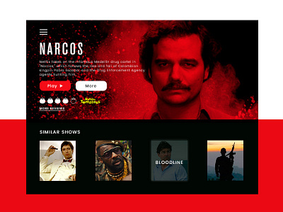 Daily UI #025 - Tv app 025 app day 25 film narcos tv tv app ui ui 025 ui 100