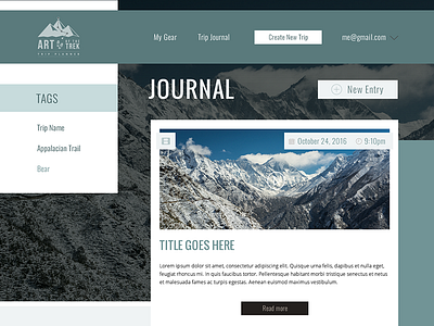 Trip Journal Design blog clean flat journal trekking