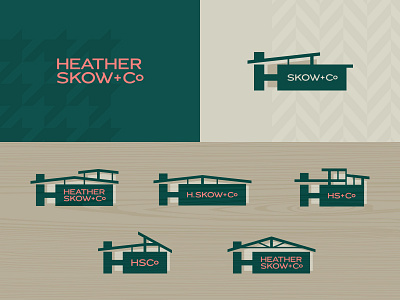 HSco 05.5 branding green h herringbone houndstooth house logo mod pink real estate tan wood