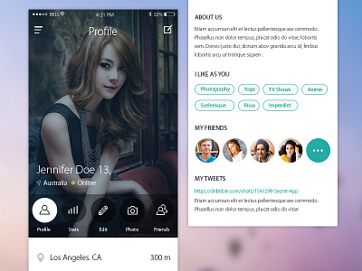 User Profile dashboard design flat icon ios mobile profile template ui user ux web