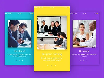 Onboarding Screen concept interaction log in material design meeting room blocker mobile app onboarding registration sign in ui ux