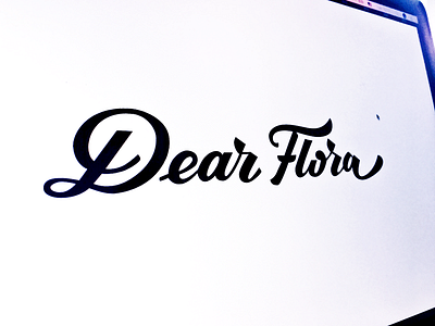 Dear Flora custom flow flowers logo process script type vector web