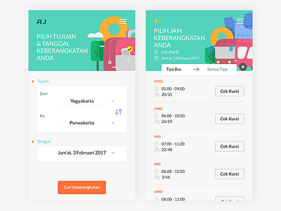 Ticket Bus App bus daily design flat practice ticket ui ux