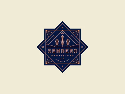 Sendero Provisions Co II badge clothing illustration lockup logo nature outdoors tree typography