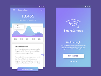 Smart Campus chart clean design graph inspiration mockup purple ui uidesign ux uxdesign
