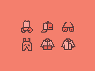 Clothes for Flaticon part II cap clothes fashion glasses hat icon line pack shirt uniform wear work